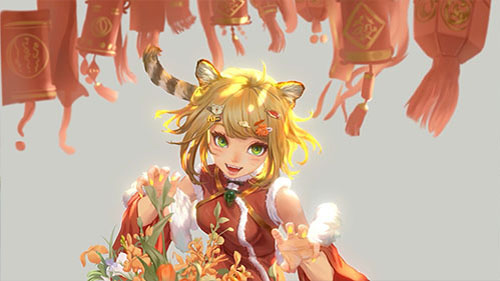 Cute Tiger Girl Live Wallpaper
