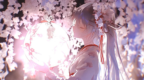 Hatsune Miku Flower Lantern Live Wallpaper