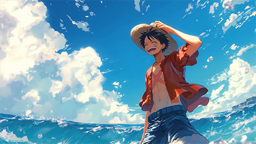 Luffy and Waves Live Wallpaper